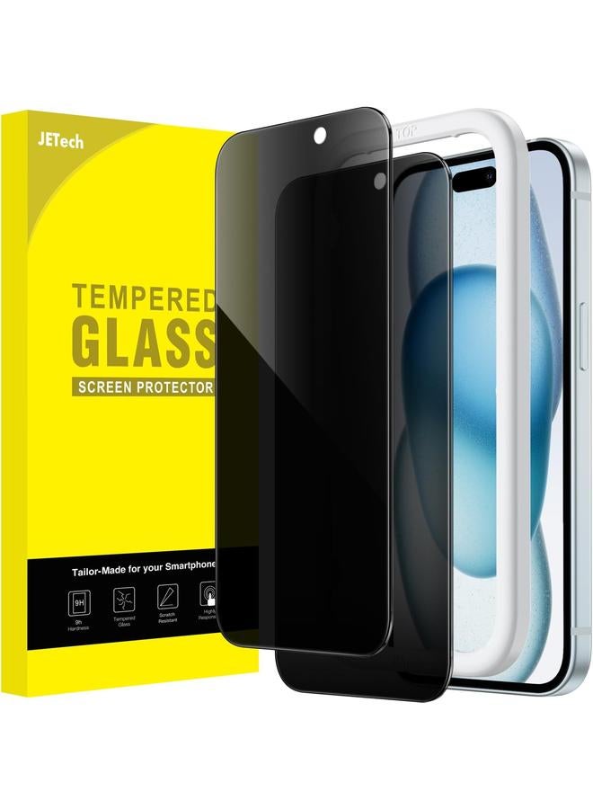 جي تيك واقي شاشة الخصوصية لهاتف آيفون 15 بلس مقاس 6.7 بوصة من الزجاج المقوى المضاد للتجسس مع أداة تثبيت سهلة، عبوتان - Image 1