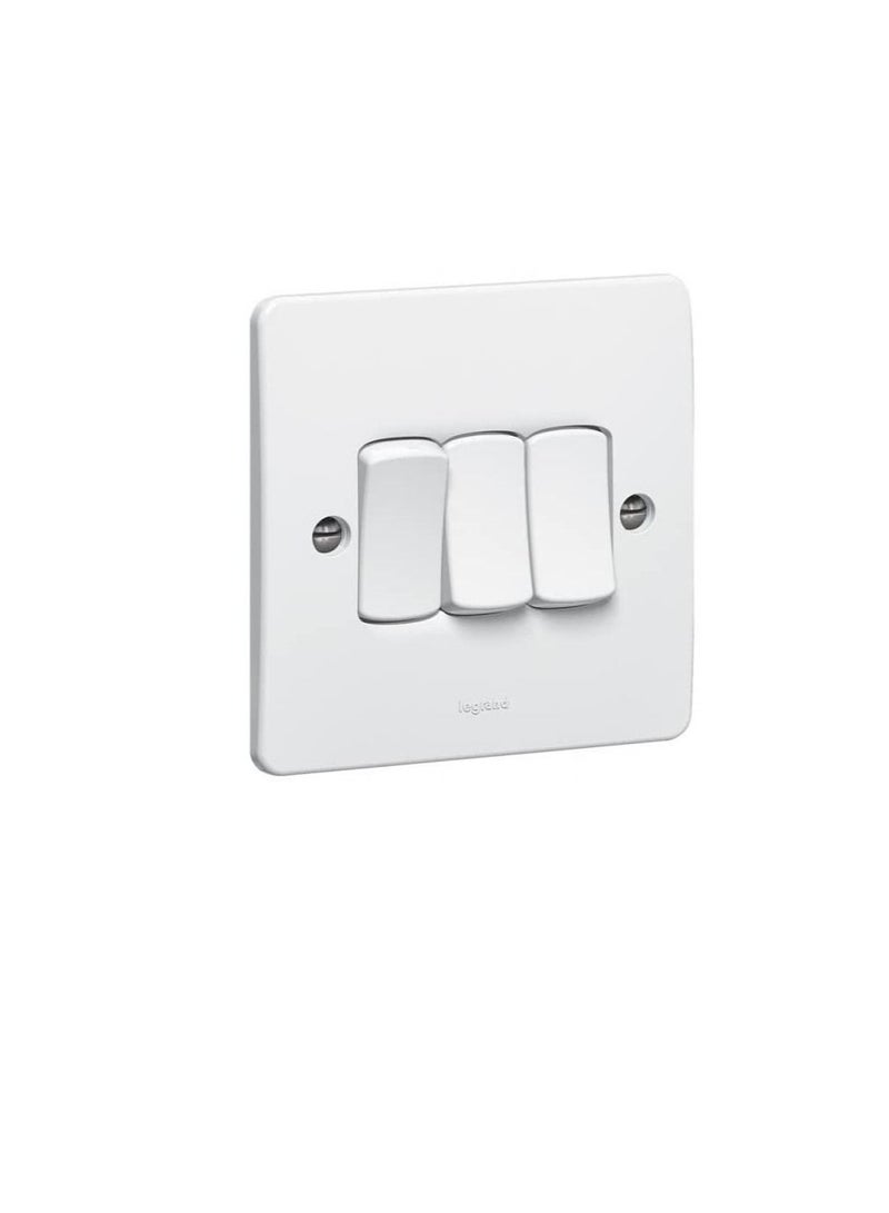 Legrand SINGLE POLE PUSH SWITCH LEGRAND SYNERGY 730124-1 GANG - 10 AX - 250 V - WHITE - Image 1