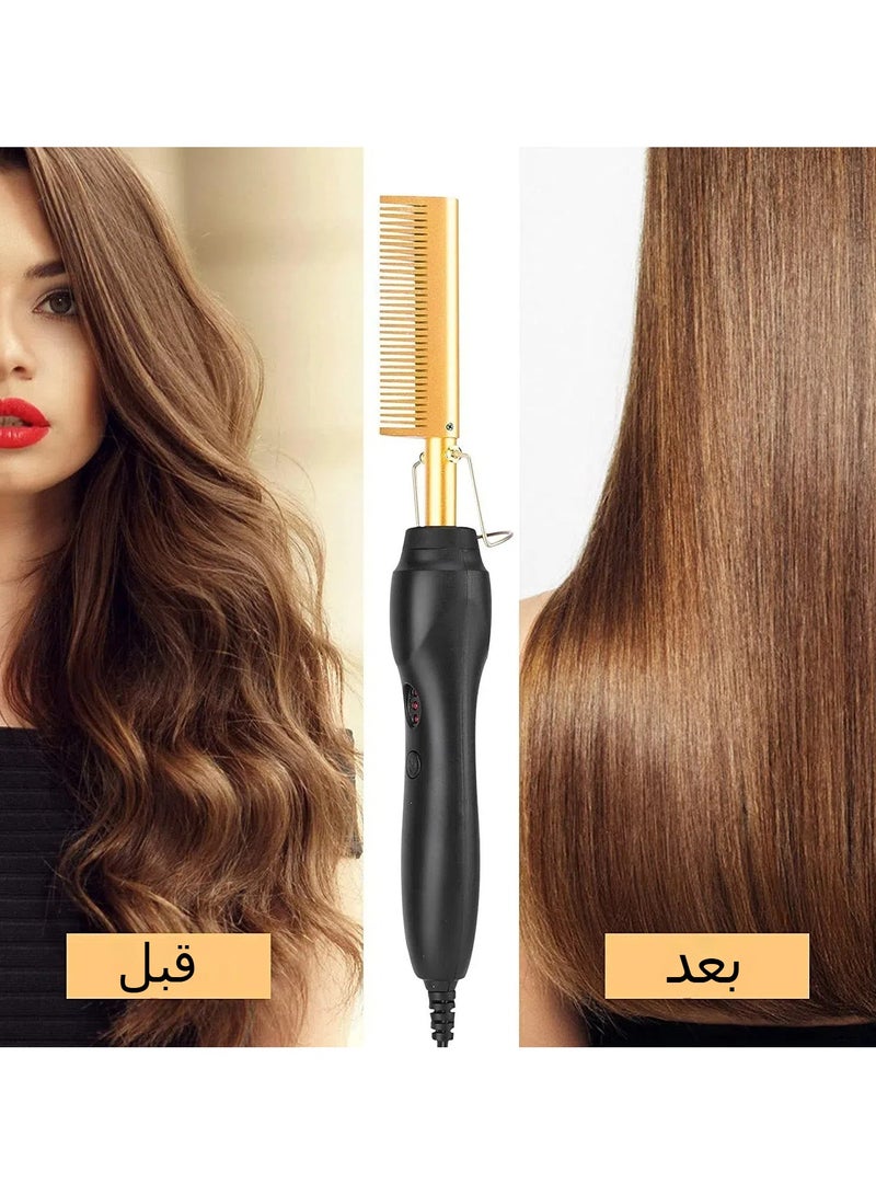 general Wet and Dry Electric Copper Comb Straightening Comb Straightener Home Perm Curling Iron Electric Straightening Comb - Image 2