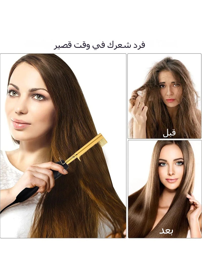 general Wet and Dry Electric Copper Comb Straightening Comb Straightener Home Perm Curling Iron Electric Straightening Comb - Image 3