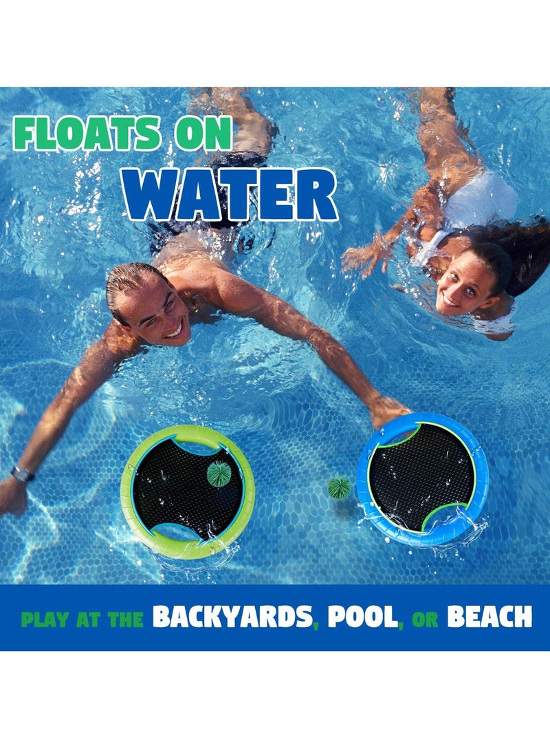 Excefore مجموعة كرات التجديف والكرات القفازة، كرات قابلة للحمل للتصويب والإمساك للأطفال أو البالغين للأنشطة الداخلية والخارجية، لعبة رياضية للعب بالمضرب في الشاطئ أو حوض السباحة أو الفناء الخلفي أو ملعب الحديقة أو الملعب - Image 5