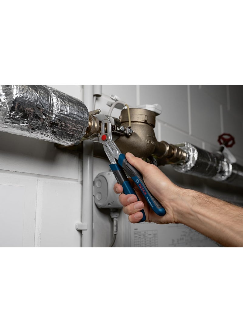 بوش BOSCH 250mm Water Pump Pliers, Rust-Resistant Chrome Vanadium Steel, Durable 2K Soft Grip, Ideal for Gripping & Turning, Suitable for Pipes up to 46mm - Image 2
