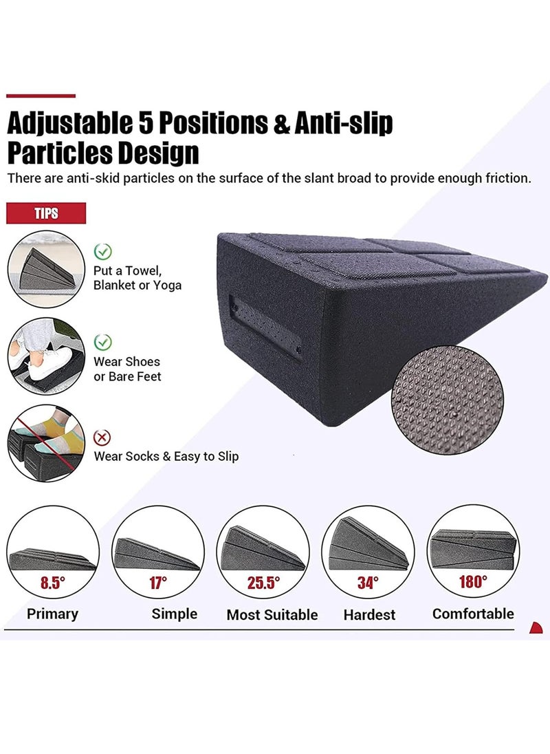 General - Squat Wedge Block, 3 Pieces Slant Board Calf Stretcher, Adjustable Yoga Foam Wedge Calf Raise Blocks for Physical Therapy, Leg, Ankle, and Foot Stretches - Image 1