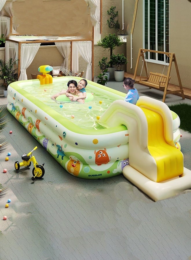 Inflatable Pool for Kids and Adults, 210X140X56CM Thickened Family Swimming Pool for Toddlers, Outdoor, Garden, Backyard, Summer Water Party - Image 2