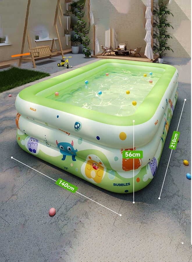 Inflatable Pool for Kids and Adults, 210X140X56CM Thickened Family Swimming Pool for Toddlers, Outdoor, Garden, Backyard, Summer Water Party - Image 4
