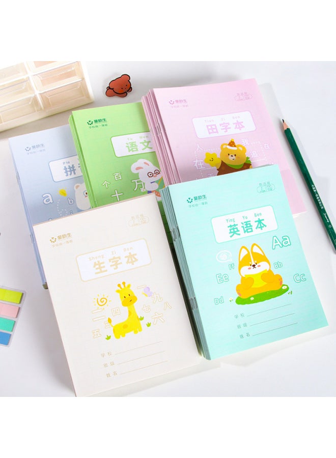 HELPS K Primary School Student Exercise Book Cartoon Cute Practitioner Book Character Book Tian Zige Mathematics Book Square Book Pinyin Book - Image 2