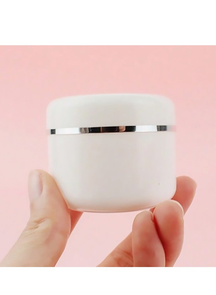 6Pcs Empty Refillable Travel Cosmetic Cream bottles - PP Plastic White Sample Packing Makeup Face Cream Eye Cream Facial Mask Ointment Storage Container Vial Jar Pot (100gm)  - Image 4