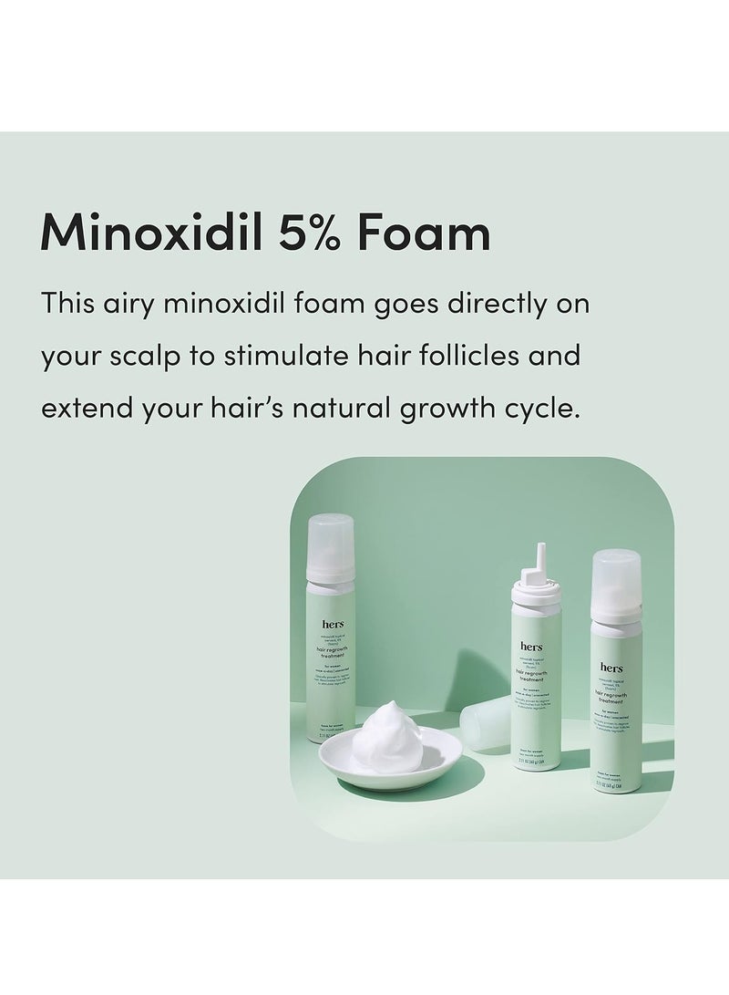 Hers Hers Triple Threat Shampoo, Conditioner and Minoxidil Set - Hair Loss Treatment For Women - Includes Foam 5% Minoxidil Treatment, Color Safe Hair Thickening Shampoo and Conditioner - 3 Count - Image 3