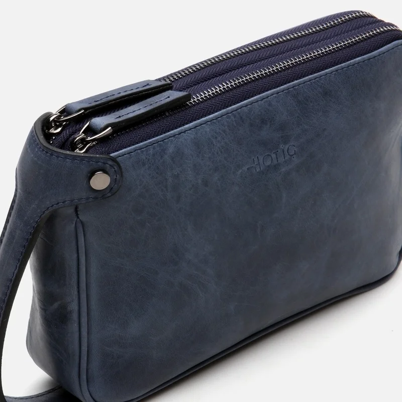 Hotiç 04CAH298840A680 GENUINE Leather Navy Blue Men's Bag