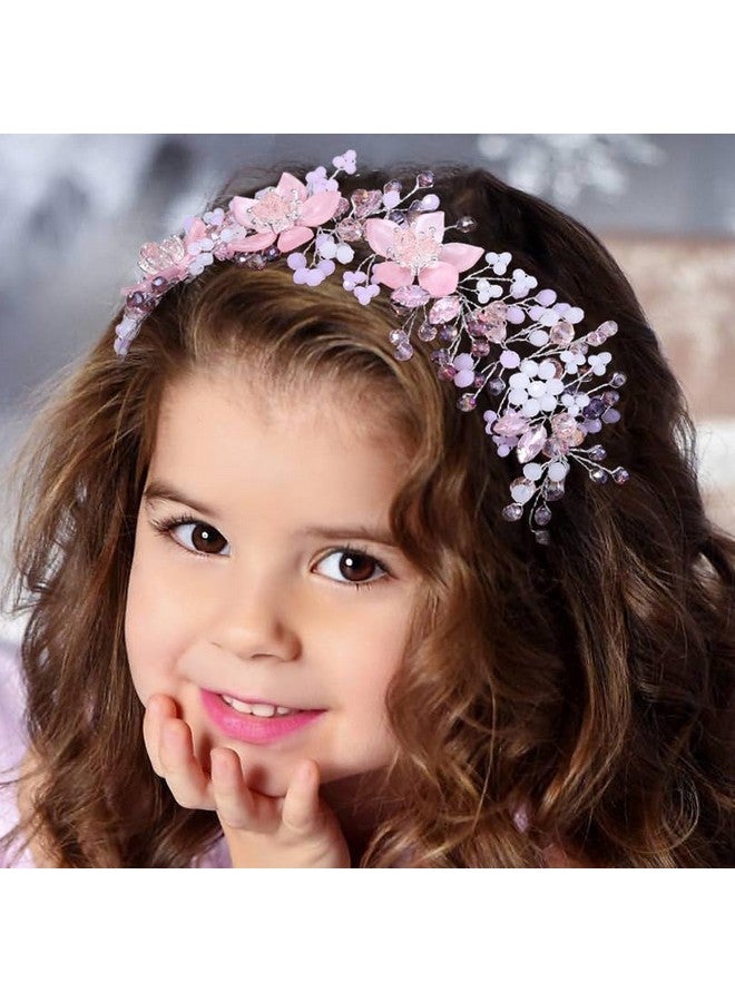 كامبسيس قطعة شعر زفاف من Campsis مصنوعة من اللؤلؤ الفضي وغطاء رأس من الزهور للعروس وحفلات الزفاف وأعياد الميلاد وإكسسوارات شعر الزفاف الكريستالية للفتيات - Image 1