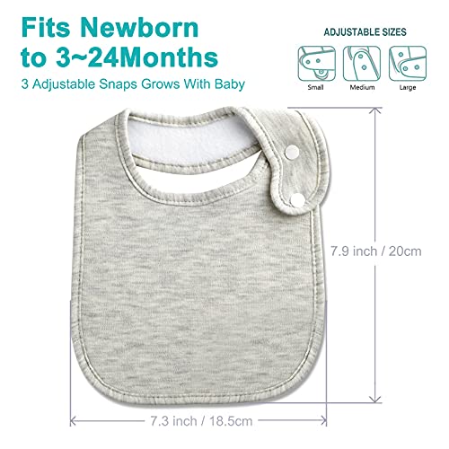 Benoxine Baby Bibs Soft and Absorbent Organic Cotton Bandana Bibs Set for Boys Girls Newborn Unisex Plain Colors 3-36 Months 12 Pcs - Image 5