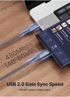 JSAUX 100W USB C to USB C Cable [2-Pack 6.6FT], Type C Fast Charging Cable Compatible with iPhone 16/16 Plus/16 Pro Max/iPhone 16e, iPhone 15 Series, Galaxy S25/S24/S23/S22, MacBook, iPad, Pixel-Grey  - Image 5