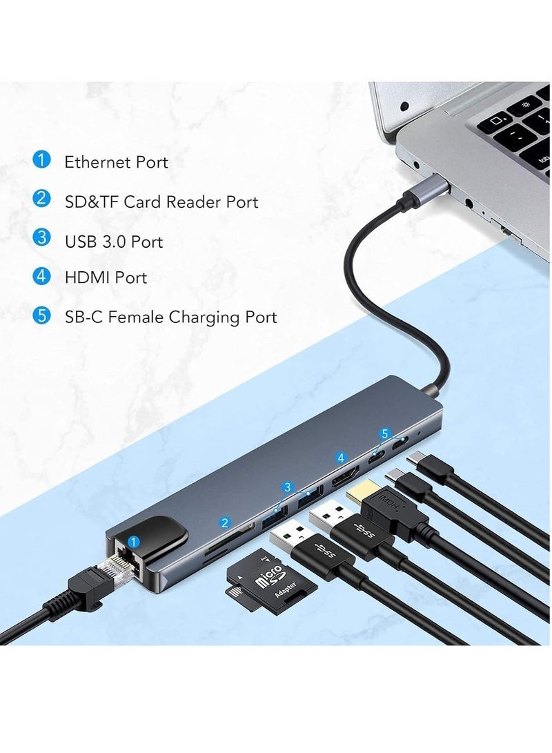 Gravity USB-C 8-in-1 Multiport Hub Adapter ‚Äì 4K HDMI, Gigabit Ethernet, and PD Charging for Enhanced Connectivity - Image 3
