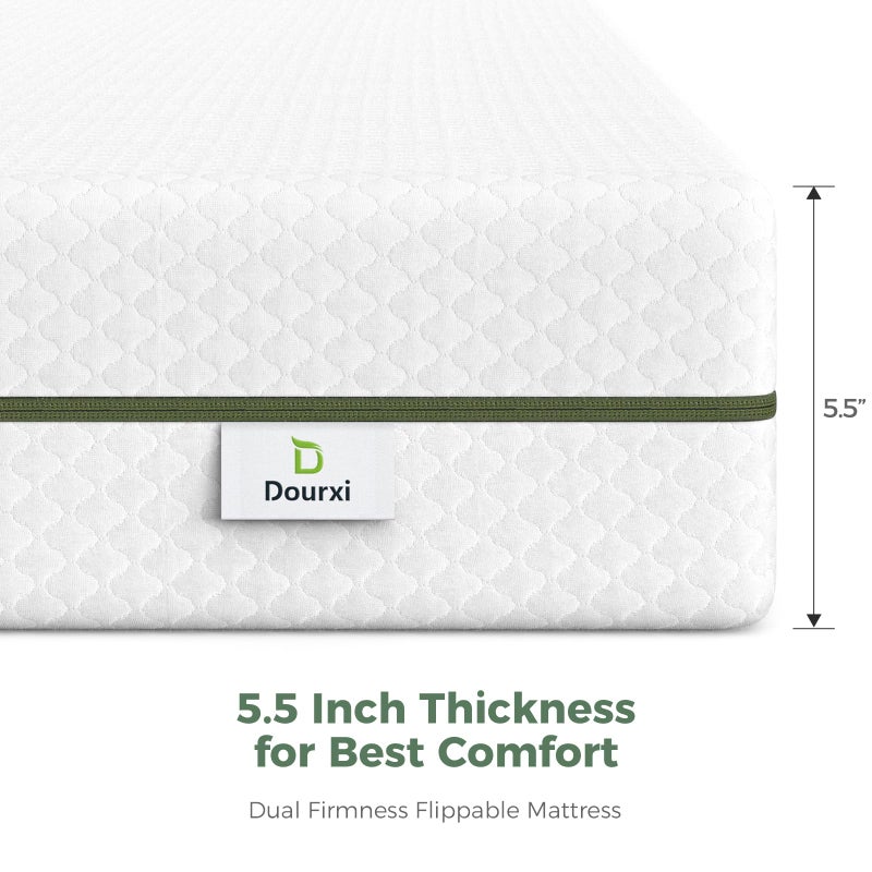 Dourxi Crib Mattress, Dual-Sided Comfort Baby and Toddler Mattress with Gel Memory Foam and Removable Cover, Fits Standard Size Cribs and Toddler Bed, 52x27.5x5.5 inches - Image 5