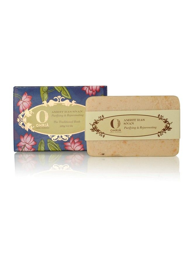 OHRIA Ayurveda Amrit Ras Bathing Bar ; Purifying & Rejuvenating Skin 120G - Image 2