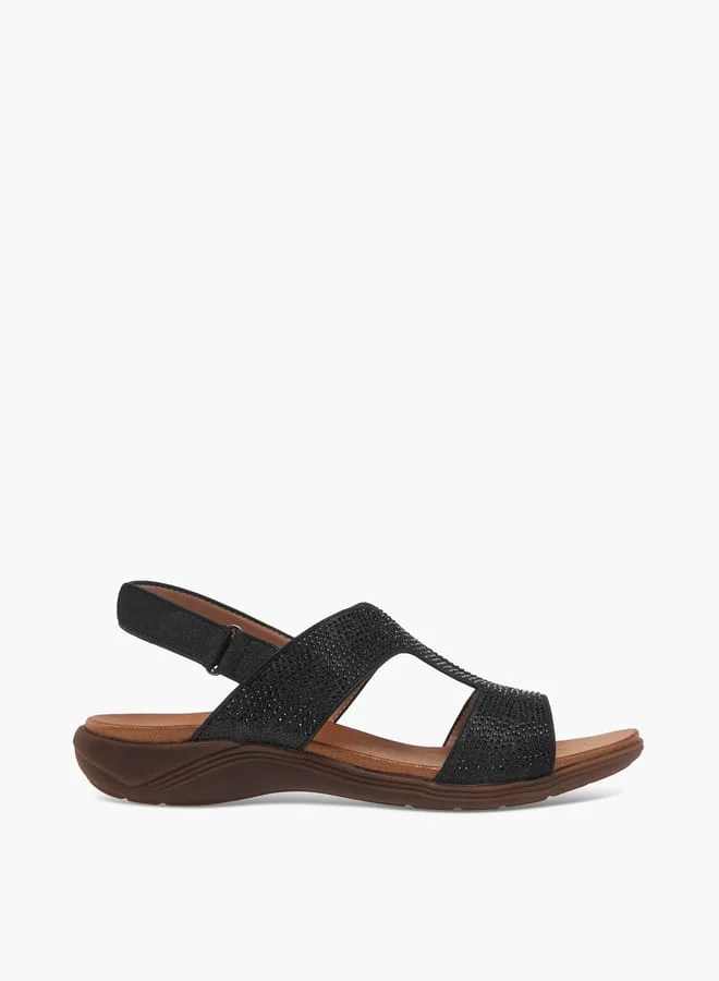 Le Confort Women's Embellished Sandals with Hook and Loop Closure