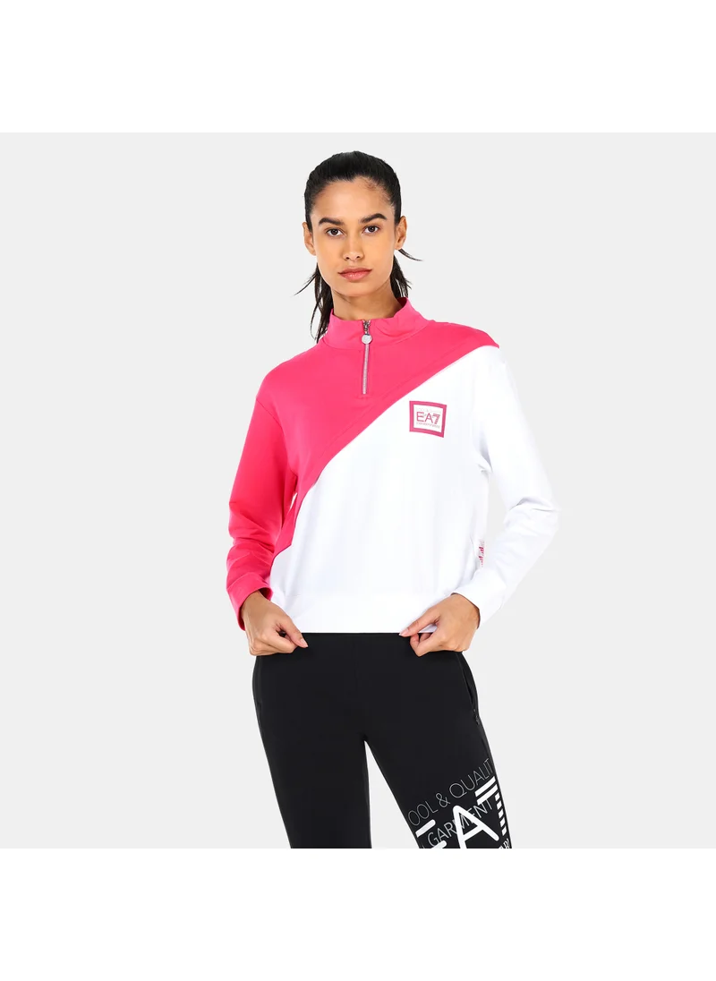 EA7 Emporio Armani Women's Train Master Half-Zip Crop Top