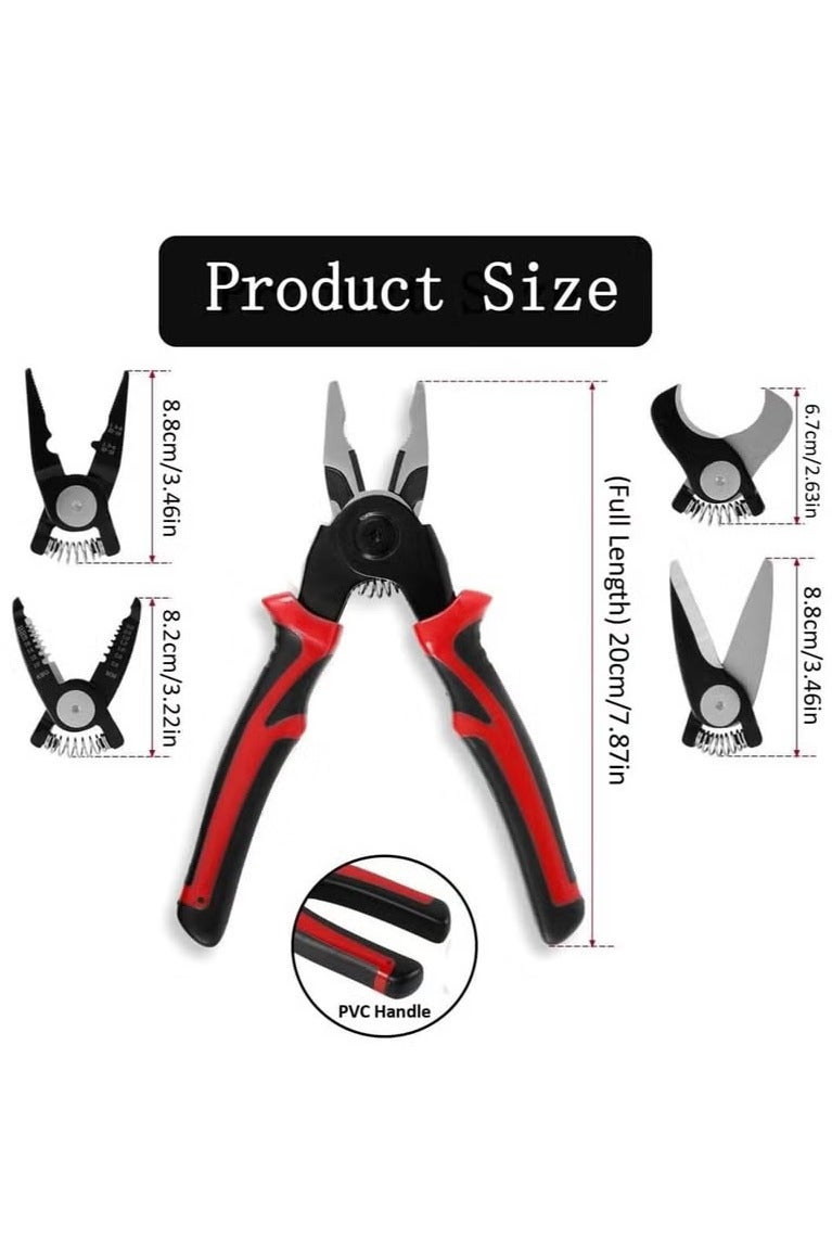 Denx 5-in-1 Heavy Duty Multi-Purpose Tool Set, Wire Strippers, Cable Cutters, and Crimping Pliers - Image 2