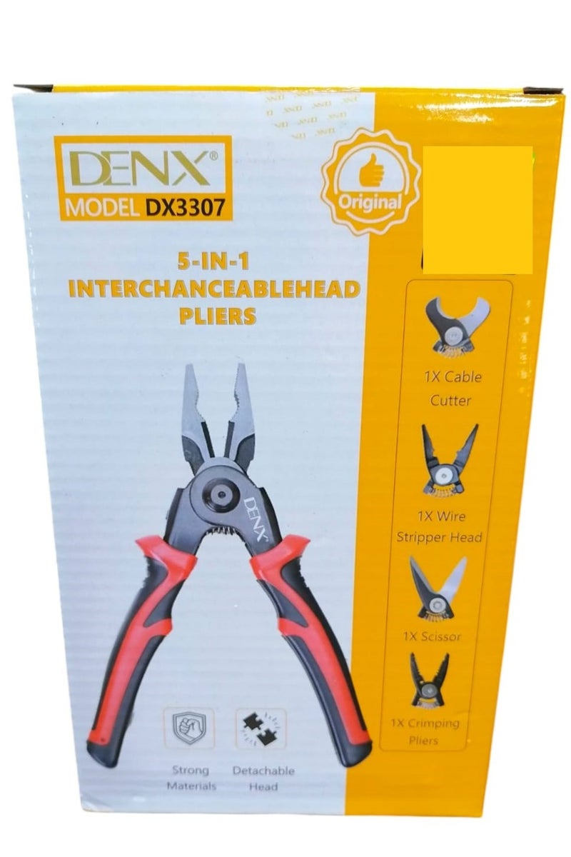 Denx 5-in-1 Heavy Duty Multi-Purpose Tool Set, Wire Strippers, Cable Cutters, and Crimping Pliers - Image 4