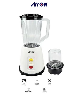 Blender 1.5L with Plastic Jar & Grinder, 400W | 2 Speeds | Special Features | Portable | White Color | Ideal for Blending & Grinding | RO-15PBSY - pzsku/Z019851056C95F4DFE6C1Z/45/_/1737383999/15fe1d05-3be3-4451-b84f-b71538dfc7f7