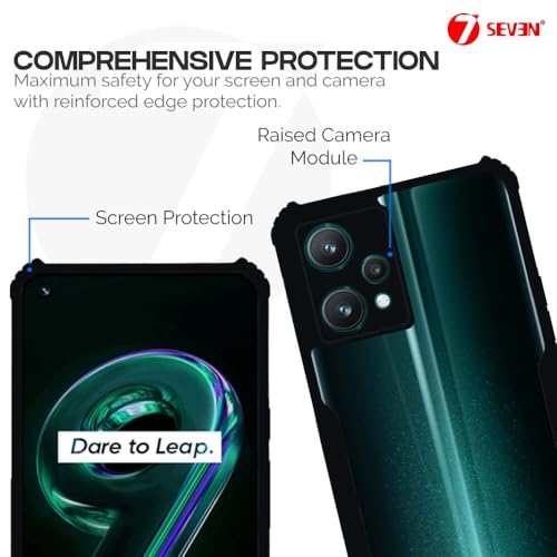 7-Seven 7SEVEN® Ipacky Back Cover for Realme 9 4G | Realme 9 Pro Plus Mobile Back Case Shock Proof Design Camera Edges Protection Crystal Clear Phone Case Precise Cutouts Matte Black Soft Bumper Phone Cover - Image 3