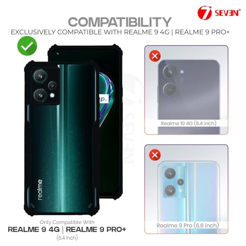 7-Seven 7SEVEN® Ipacky Back Cover for Realme 9 4G | Realme 9 Pro Plus Mobile Back Case Shock Proof Design Camera Edges Protection Crystal Clear Phone Case Precise Cutouts Matte Black Soft Bumper Phone Cover - Image 2
