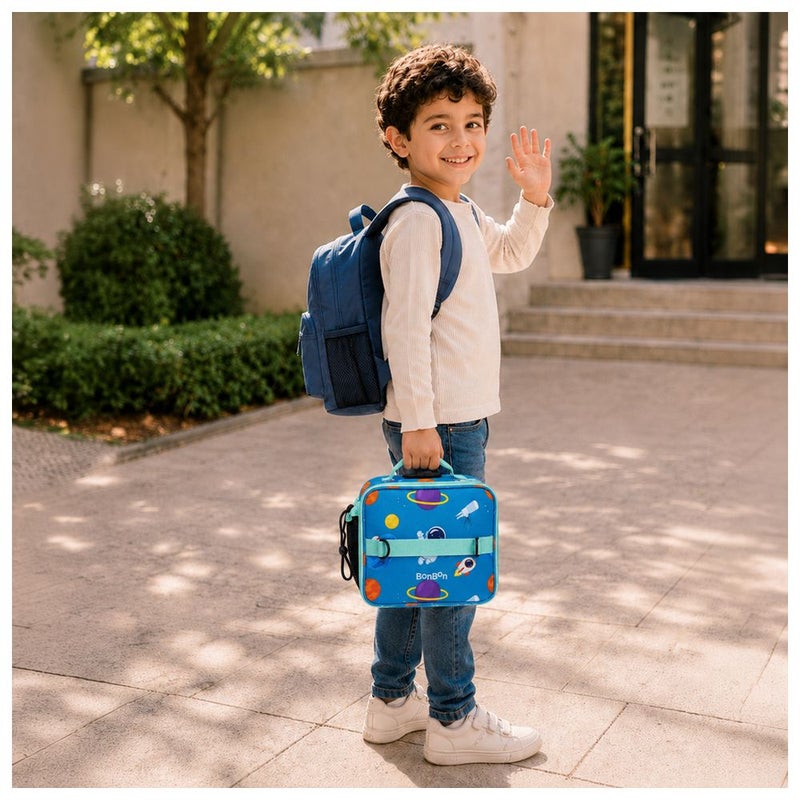 Bonbon - Insulated Kids Lunch bag With Bottle Holder - Space Tour - Image 3