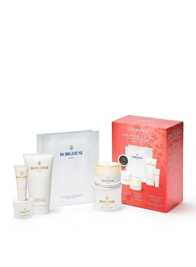 Borghese 7-Piece Skin Perfecting Gift Set - Includes Mud Mask, AHA BHA Overnight Mask, Night Face Cream, Hand Sheet Masks, Shower Gel, & Body Cream - Image 1