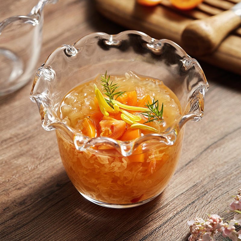 2pcs Small Glass Bowls with Beaded Edge for Dessert Salad Yogurt Cereal Fruit - Image 5
