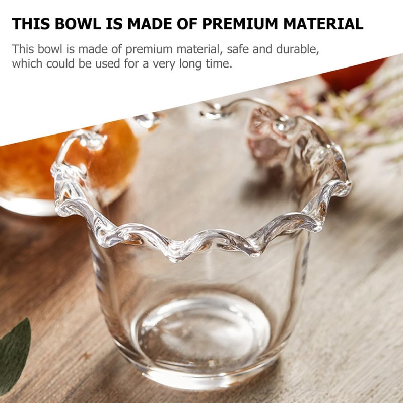 2pcs Small Glass Bowls with Beaded Edge for Dessert Salad Yogurt Cereal Fruit - Image 4