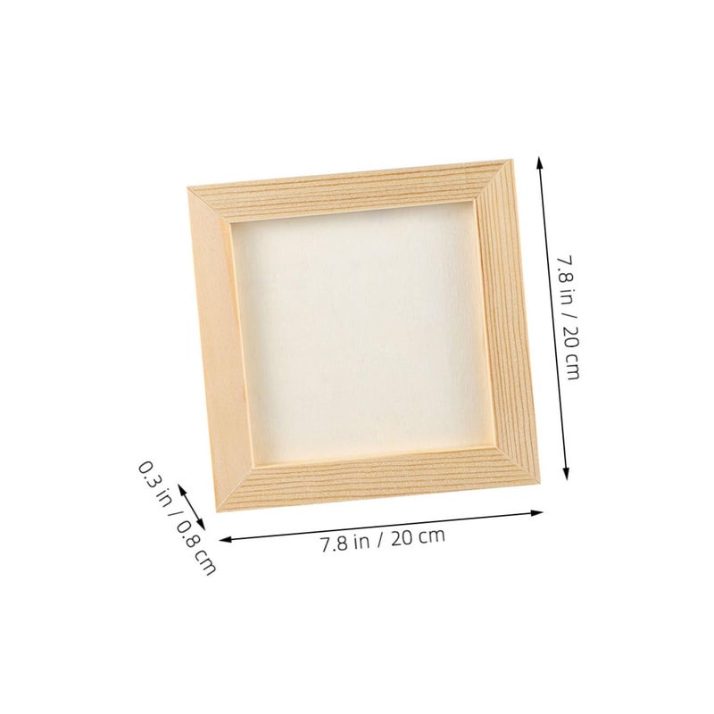5 قطع إطارات صور خشبية قابلة للطلاء DIY مقاس 20x20 سم خفيفة الوزن فارغة للحرف اليدوية لعرض الأعمال الفنية - Image 3