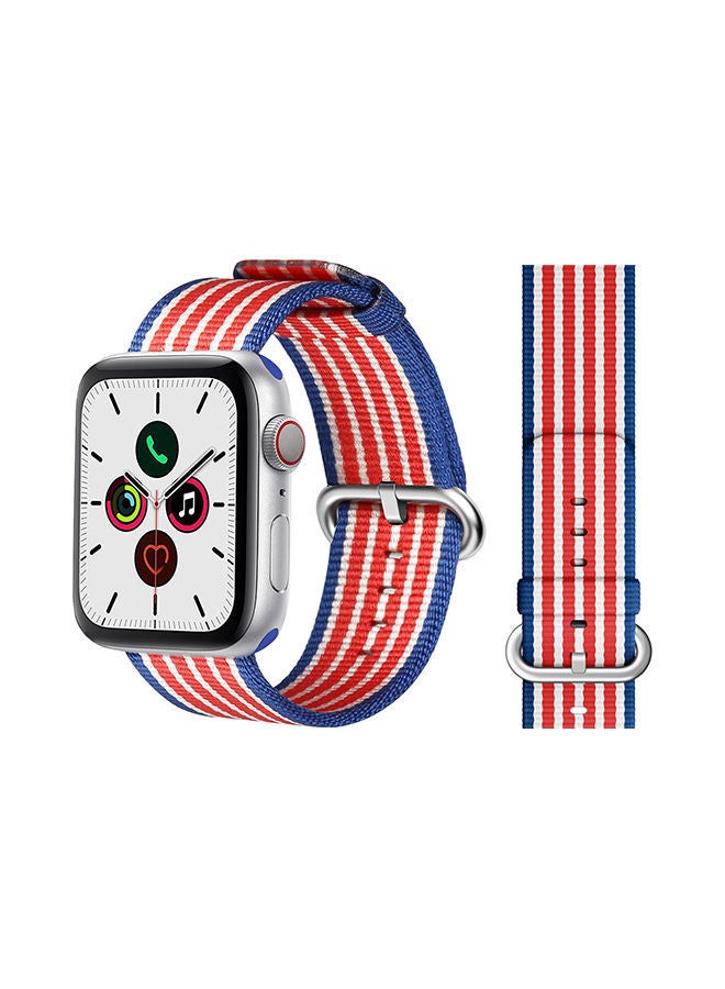 NIBEMINENT Round Buckle Nylon Replacement Band For Apple Watch Series 5/4/3/2/1 American Flag - Image 1