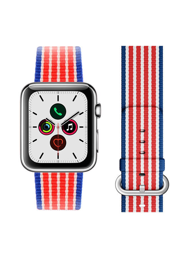 NIBEMINENT Round Buckle Nylon Replacement Band For Apple Watch Series 5/4/3/2/1 American Flag - Image 2