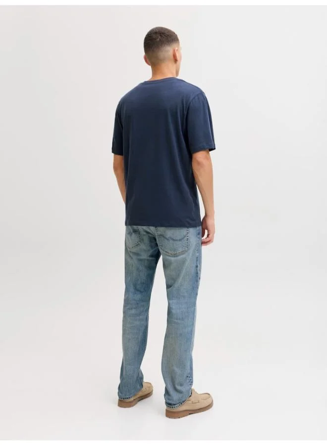 جاك اند جونز تيشيرت بياقة دائرية وقصة عادية