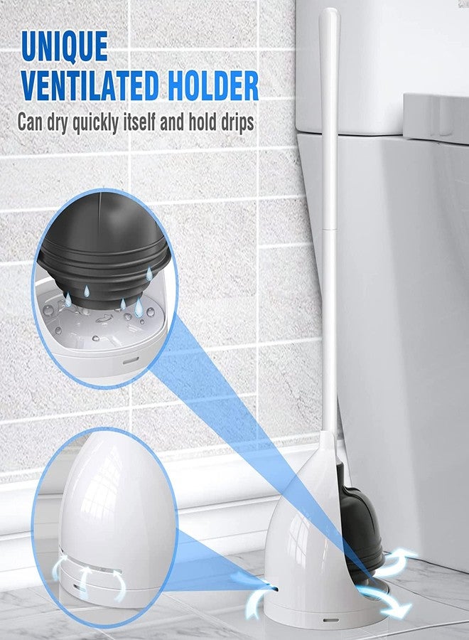 uptronic Toilet Plunger with Holder, Unique Plunger with All-Angle Design, Plungers for Bathroom with Holder, Heavy Duty Toilet Plunger for 5.7-inch Toilet Drain Bathroom Cleaning - Image 5
