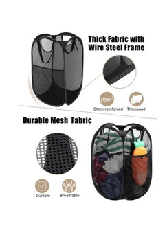 TYCOM Foldable Pop Up Net Laundry Basket Storage Solution Compact Bin Mesh Collapsible Bag  Laundry Hamper  Collapsible Laundry Basket with Durable Handles & Side  - Image 4
