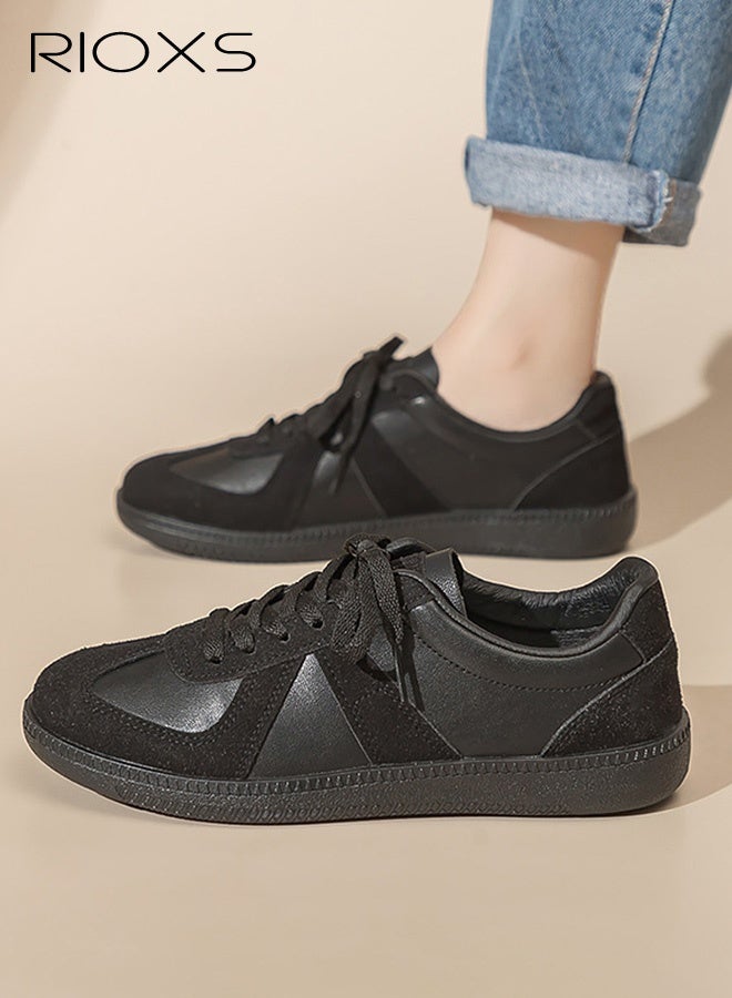 ريوكس أحذية رياضية كاجوال للجنسين، أحذية تزلج كلاسيكية منخفضة الرقبة للرجال، أحذية رياضية مريحة للمشي والمشي للنساء، أحذية رياضية خفيفة الوزن ومريحة برباط للأزواج، مناسبة للأنشطة الخارجية واللياقة البدنية والتمارين الرياضية والقيادة والسفر والجامعة، لون أسود - Image 2