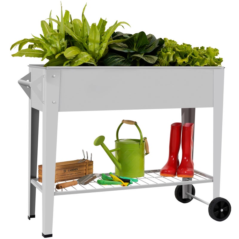 LEETOLLA ð‘ðšð¢ð¬ðžð ð†ðšð«ððžð§ ððžð ðŽð®ð­ðð¨ð¨ð« Elevate Herb Garden Planter Box Outdoor Raised Planter Box with Legs On Wheels for Vegetables Flower Tomato Patio Backyard - Image 1