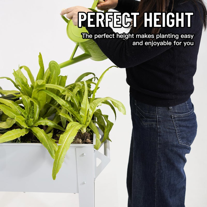 LEETOLLA ð‘ðšð¢ð¬ðžð ð†ðšð«ððžð§ ððžð ðŽð®ð­ðð¨ð¨ð« Elevate Herb Garden Planter Box Outdoor Raised Planter Box with Legs On Wheels for Vegetables Flower Tomato Patio Backyard - Image 2