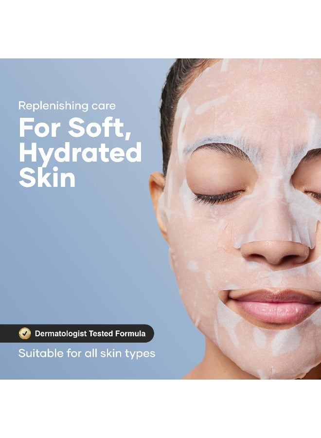 Cureskin Deep Nourish Hydrating Face Sheet Mask with Panthenol, Cica Extract & Oats Bran | Intense Moisture, Glow & Soothing Care | Pack of 3 - Image 2