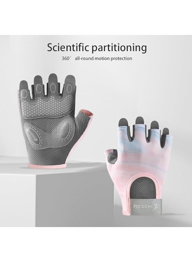 REXCHI Gym Gloves Women & Men - Breathable Workout Gloves Silicone Non-Slip Padded Palm, Enhanced Grip, Multi-purpose Exercise Gloves For Sport Training Cycling Weightlifting - Image 3