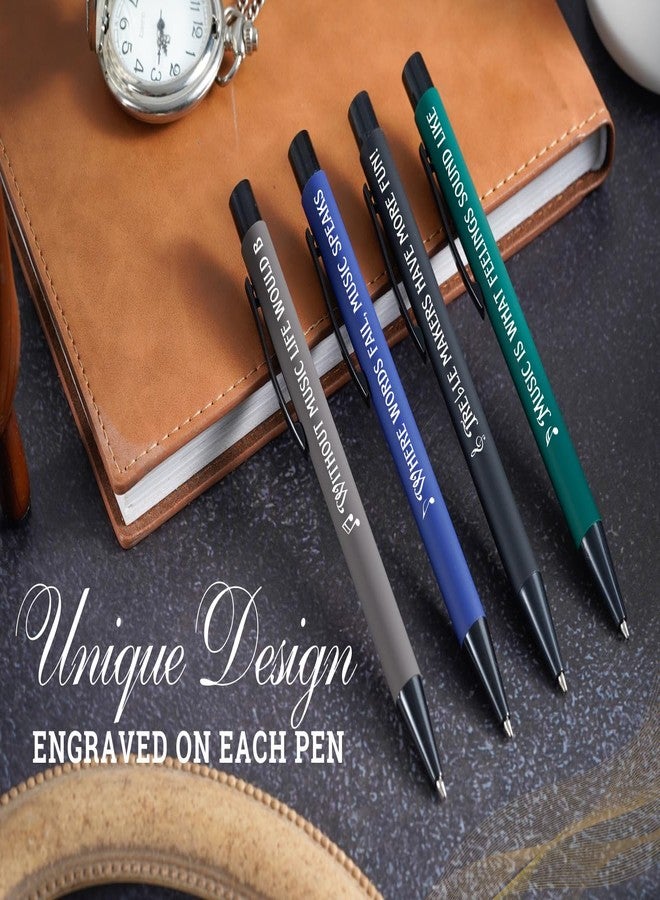 InnoBeta Gifts for Music Lover, Ballpoint Pen Set of 4, Funny Music Lover Gifts for Musician in Birthday Christmas - Grey - Image 2