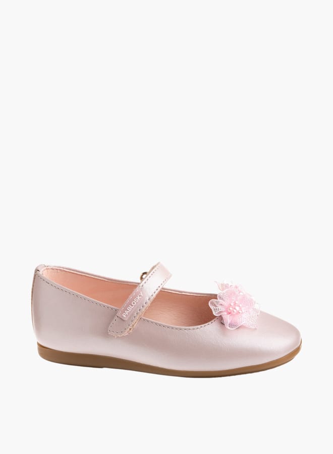 Pablosky Girls Ballerina Shoes With Hook And Loop Closure  - Image 2