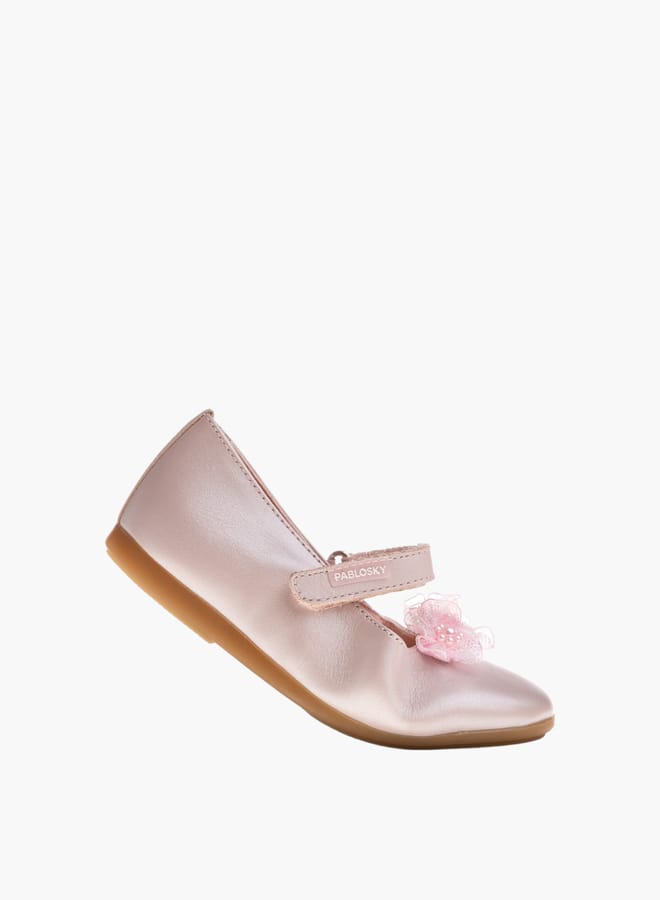 Pablosky Girls Ballerina Shoes With Hook And Loop Closure  - Image 5