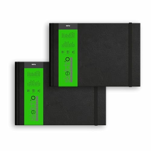 Anupam SketchO Sketchbook Hardbound, Portrait Opening A6 Size, 140 GSM Acid Free Natural Shade Paper with Elastic Closure (96 Pages) (Pack of 2) - Image 1