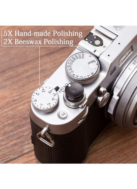 Wooden Soft Shutter Release Button Compatible with Fujifilm X-T30 X-T3 X100F X-T20 X-PRO2 X-E2S X20 X30 X100T X100S X-E2 X-E3 XPRO-3 X-T10 Camera 12mm Concave Surface Black(Wood Grain Random)