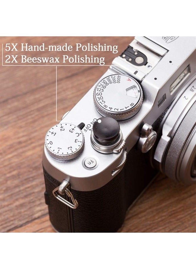 VKO - Wooden Soft Shutter Release Button Compatible with Fujifilm X-T30 X-T3 X100F X-T20 X-PRO2 X-E2S X20 X30 X100T X100S X-E2 X-E3 XPRO-3 X-T10 Camera 12mm Concave Surface Black(Wood Grain Random) - Image 1