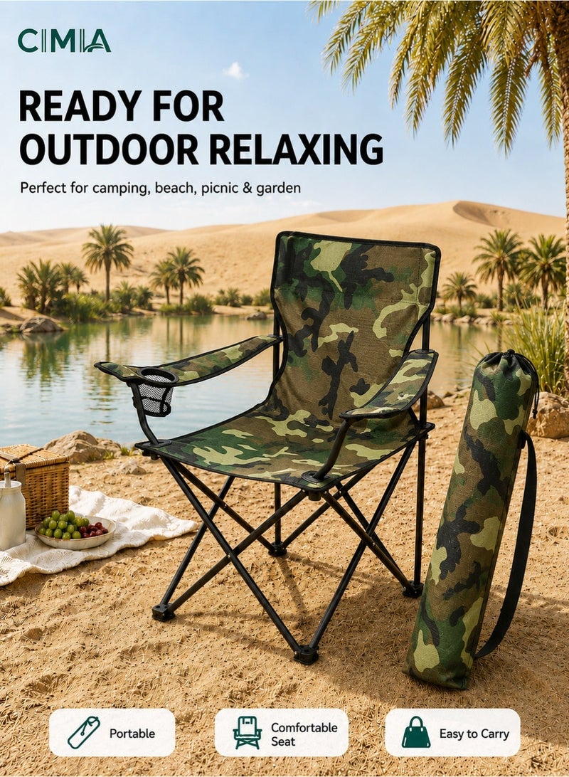 CIMIA Portable Camping Chairs 50×50×80cm Enjoy The Outdoors with a Versatile Folding Chair Sports Chair Outdoor Chair & Lawn Chair Lightweight Camping Chair with Arm Cup Holder-With Storage Bag - Image 2