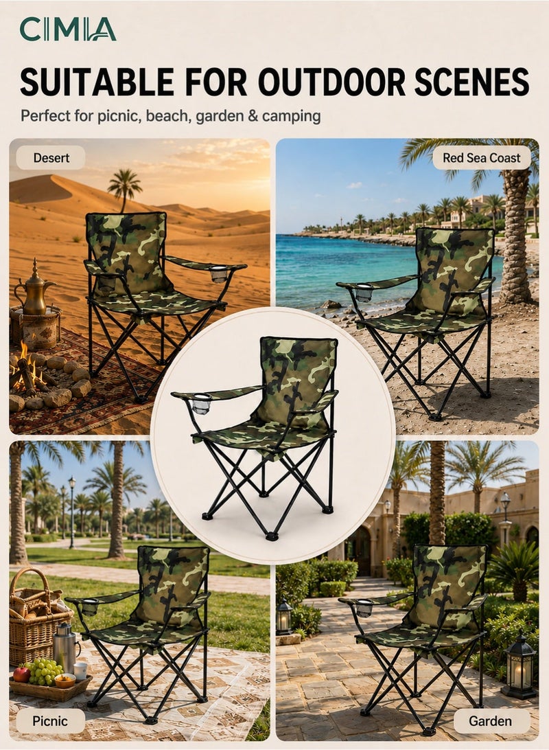 CIMIA Portable Camping Chairs 50×50×80cm Enjoy The Outdoors with a Versatile Folding Chair Sports Chair Outdoor Chair & Lawn Chair Lightweight Camping Chair with Arm Cup Holder-With Storage Bag - Image 5