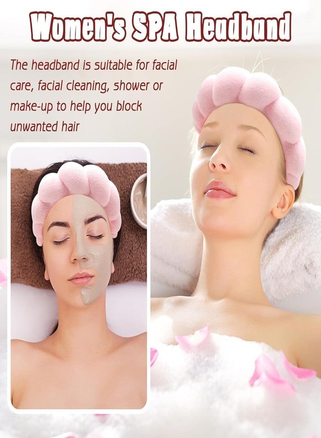 CARTSHOPPER Sponge Makeup Hairband And Wrist Washband Combo Set,Non Slip Skincare Hairband,Facial Skincare Headband Sunflower for Face Washing, Skincare, Shower, Makeup Removal (PINK, FREE SIZE) - Image 5